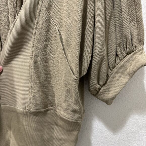 Free People Beach Ribbed Slouchy Oversized Open Front Cardigan Tan Size XS - Picture 4 of 9